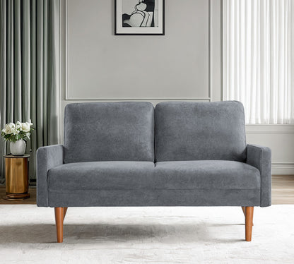 Monaco Grey Velvet Retreat – Timeless Velvet Loveseat Blending Vintage & Modern Design
