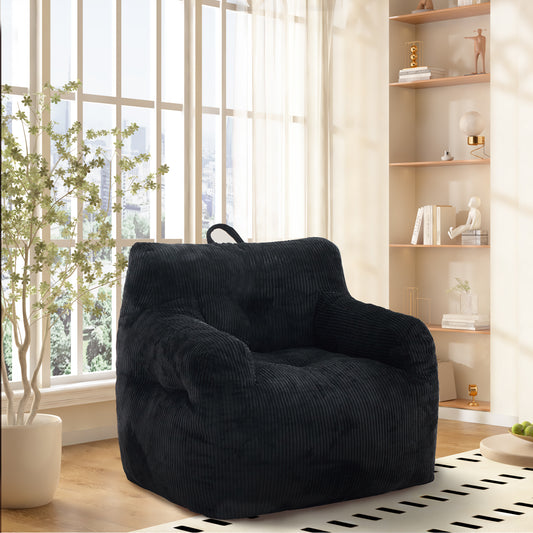 Vesta XL Chair – Oversized Armrest Bean Chair with High-Density Memory Foam (Gray)