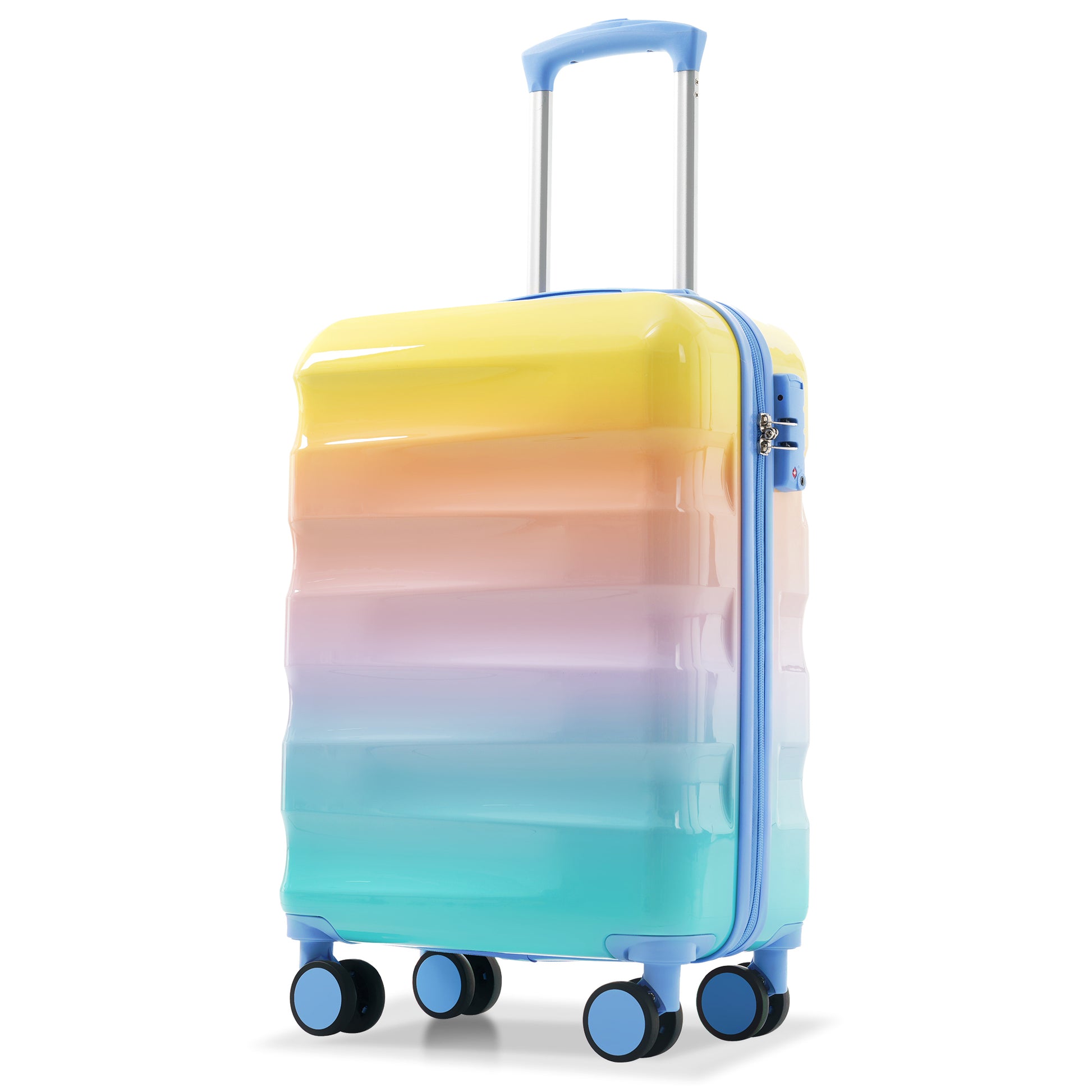 Jetera 2 - Piece Carry - On Set – 20" Glossy Hardshell Suitcase with Cup Holder, Spinner Wheels & TSA Lock - JUSTLIVE NESTJUSTLIVE NEST