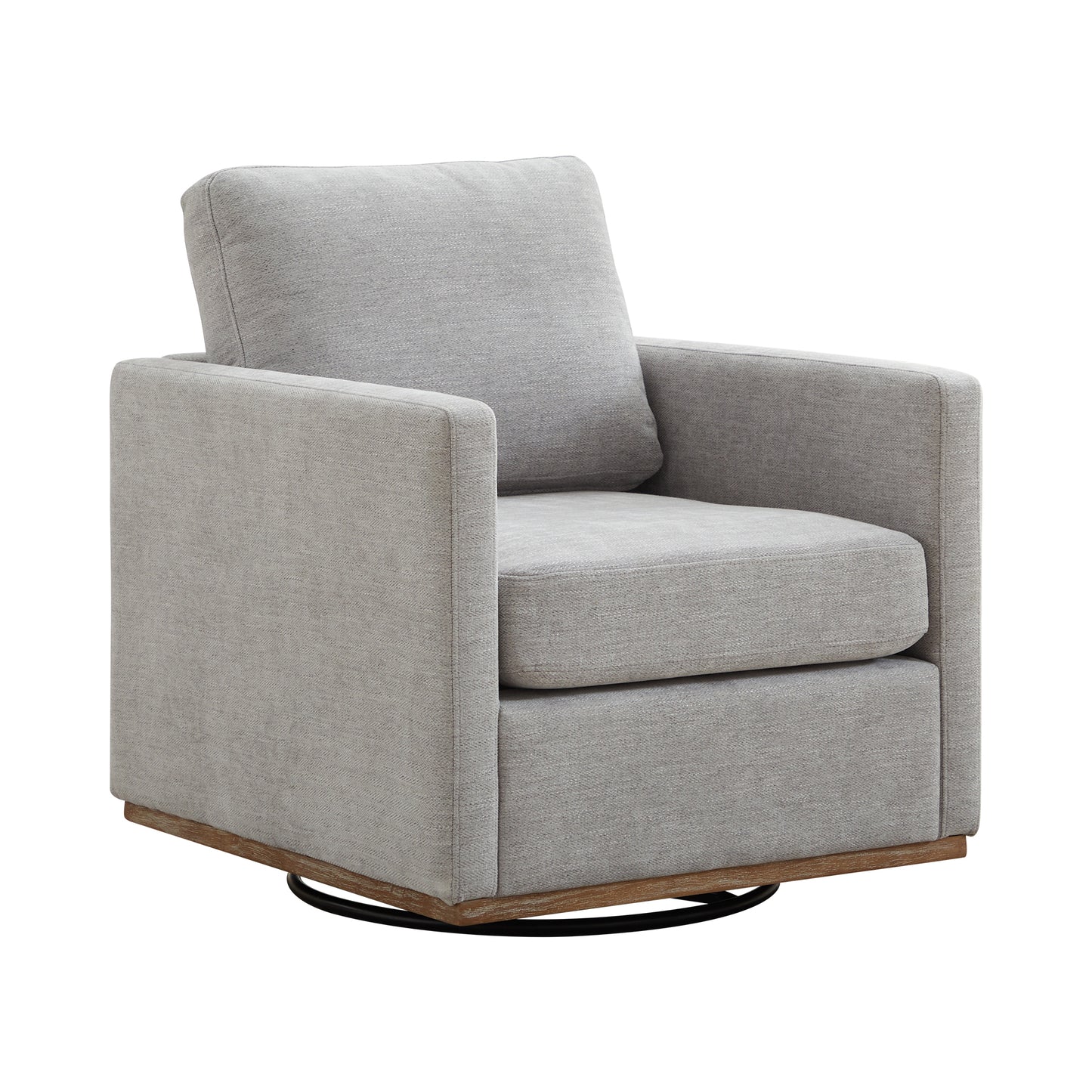 Tavrix Chair – Paleveil Chenille, Squarline Form, Orbitide Swivel Base