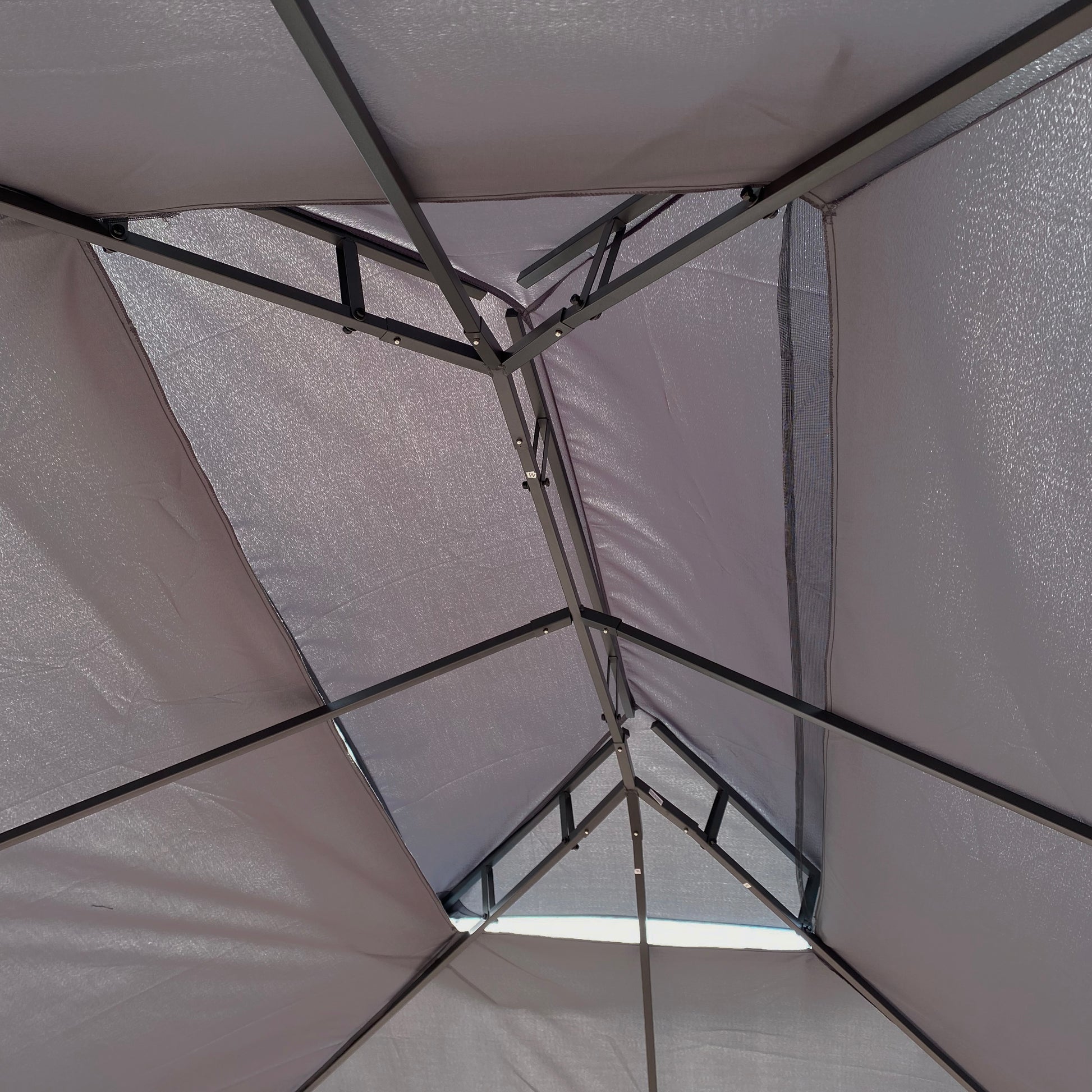 Aurelia 13x10' Soft - Top Gazebo – Double Roof Garden Pavilion with Mosquito Netting (Gray Canopy) - JUSTLIVE NESTJUSTLIVE NEST