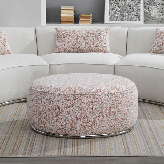 Pixi Ottoman – Soft Pink Seat with Metal Frame