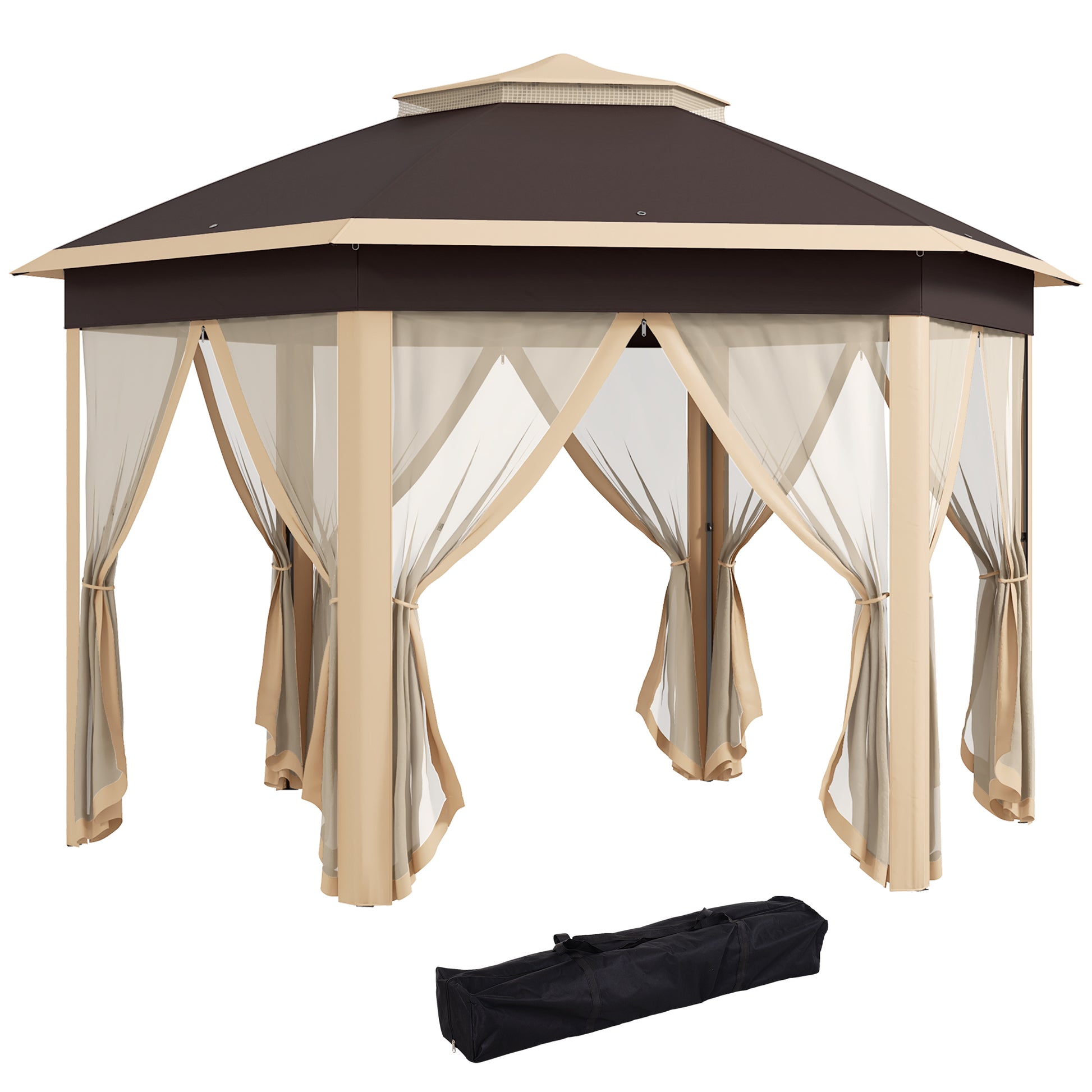 Solair 10' Cantilever Umbrella – Outdoor Hanging Shade with UV Shield & Tilt Stand (Brown) - JUSTLIVE NESTJUSTLIVE NEST