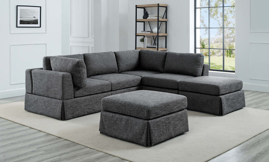 6-Piece Modular Lounge – Upholstered Sectional Sofa with Customizable Layout