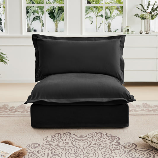 Koala Armless Lounge – Black Modular Sofa Seat for Contemporary Spaces