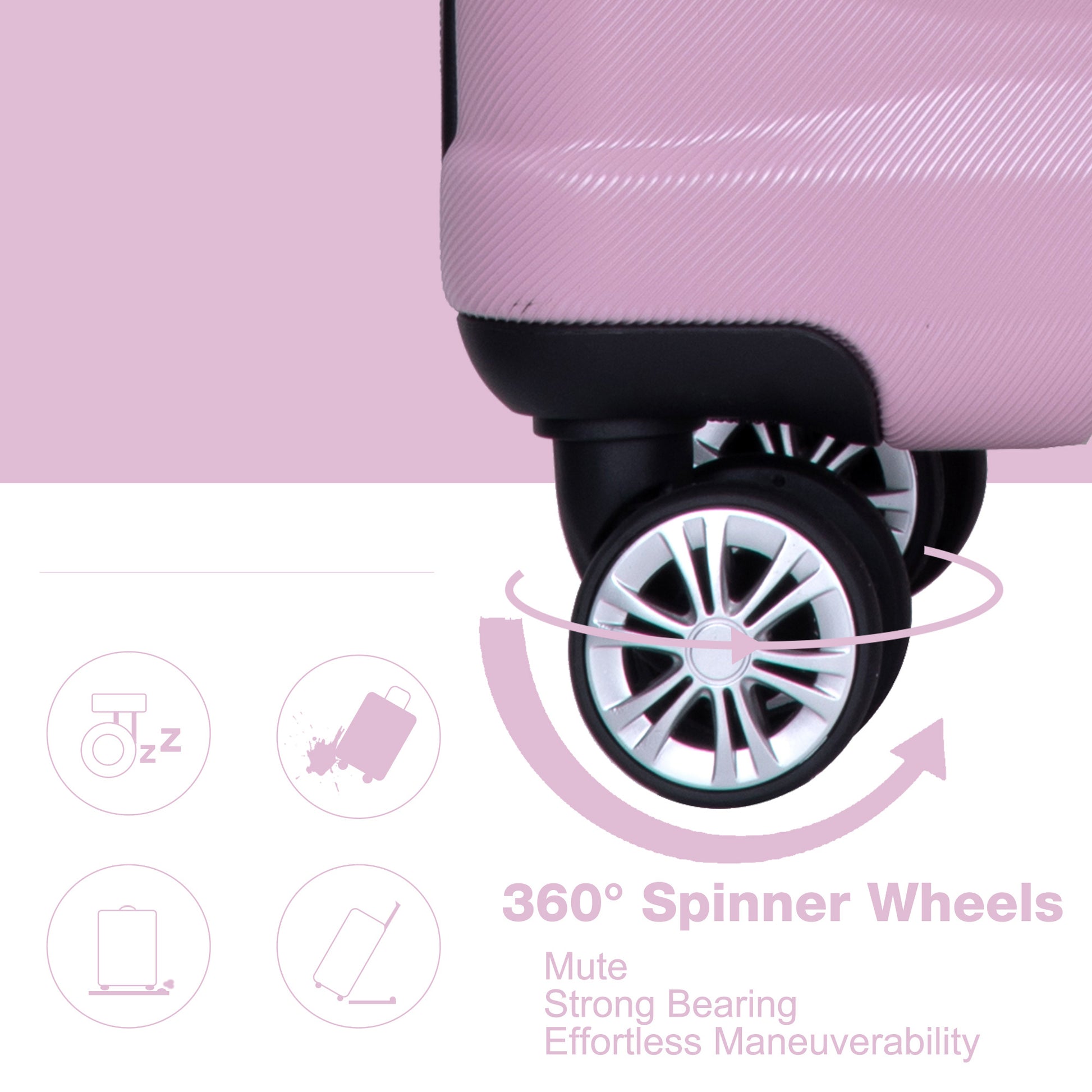 Jetera 3 - Piece Luggage Set – Pink PC Expandable Suitcases with Double Spinner Wheels & TSA Lock - JUSTLIVE NESTJUSTLIVE NEST