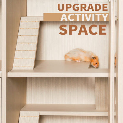 Teko 4 - Tier Habitat Cage – Wooden Hamster Enclosure with Acrylic Windows & Storage Base - JUSTLIVE NESTJUSTLIVE NEST