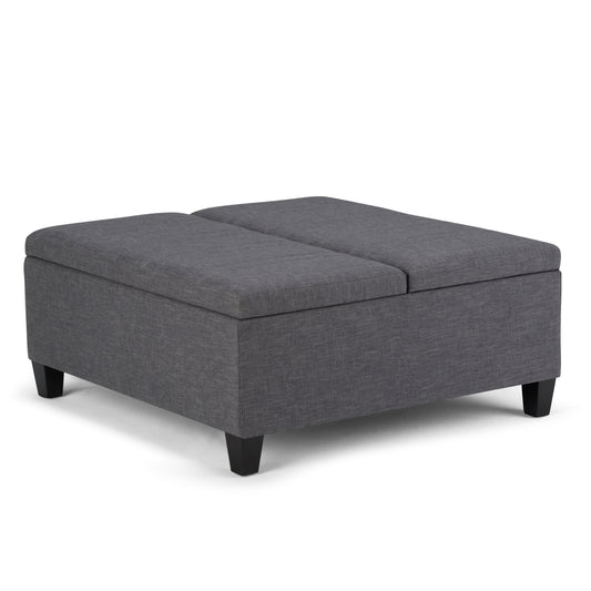 Ellis Tablebench – Slate Gray Storage Ottoman Coffee Table