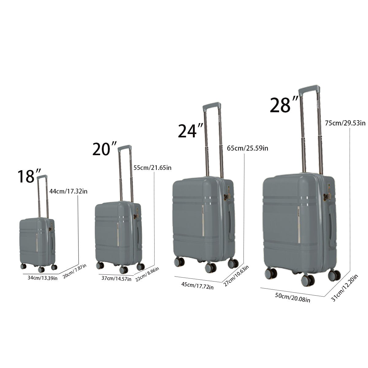 Jetera 6 - Piece Hard Shell Luggage Set – Expandable Spinner Suitcases with Password Lock & Lightweight Frames - JUSTLIVE NESTJUSTLIVE NEST