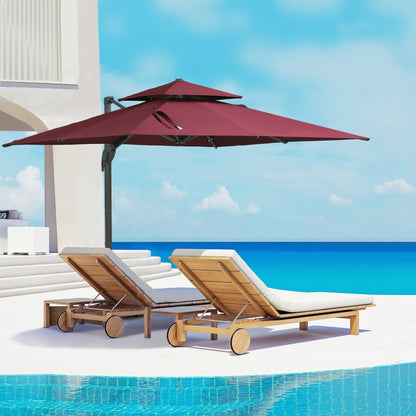 Valano 11x16' Retractable Pergola – Folding Courtyard Canopy with Khaki Weather Shield - JUSTLIVE NESTJUSTLIVE NEST