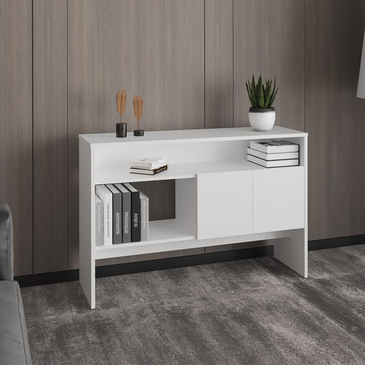Bellavon Console Table – 48.7" 2-Tier Narrow Table with Double Door Cabinet