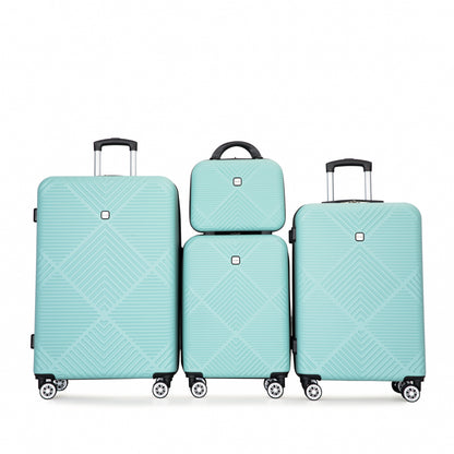 Jetera 4 - Piece ABS Luggage Set – Light Blue Suitcases with Aircraft Spinner Wheels & Matching Makeup Box - JUSTLIVE NESTJUSTLIVE NEST