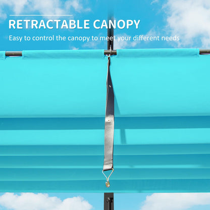 Valano 11x16' Retractable Pergola – Weather - Resistant Canopy on Aluminum Frame (Lake Blue) - JUSTLIVE NESTJUSTLIVE NEST