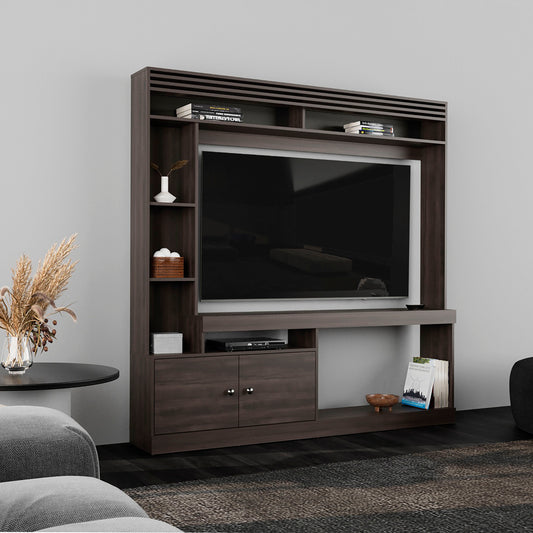 Denvia Wall Console – 71" Freestanding Media Center with Shelves & Cabinet