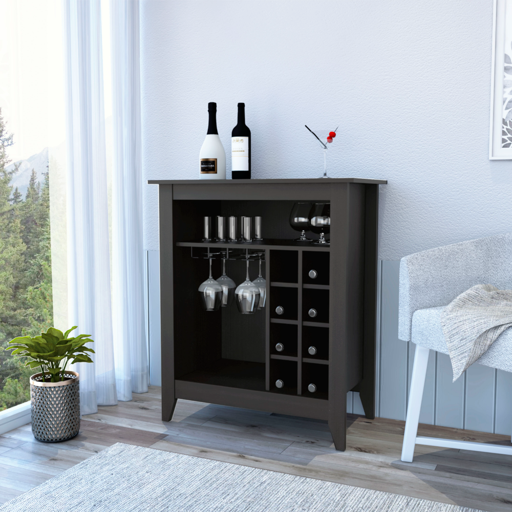 Mojito Bar Cabinet – Black Compact Unit with Open Drawer and Shelf