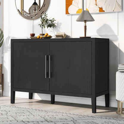 Ulvera Cabinet – Compact 2-Door Sideboard with Metal Handles