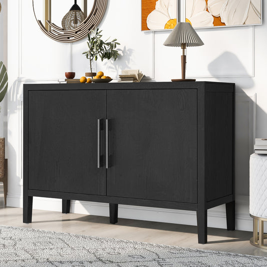 Ulvera Cabinet – Compact 2-Door Sideboard with Metal Handles
