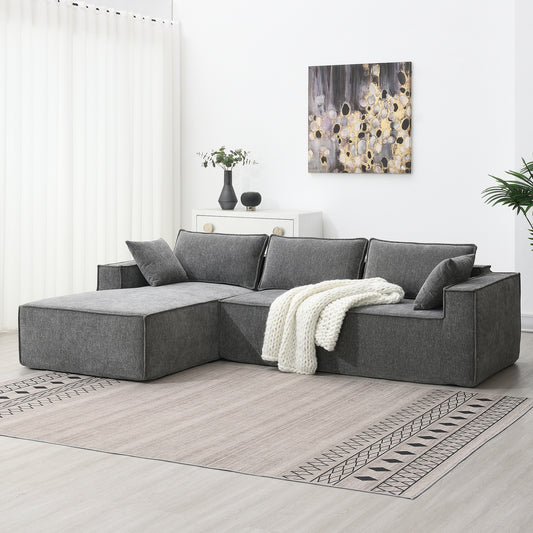 CozyNest™ L-Shape Chenille Lounge – Minimalist Home Comfort Series