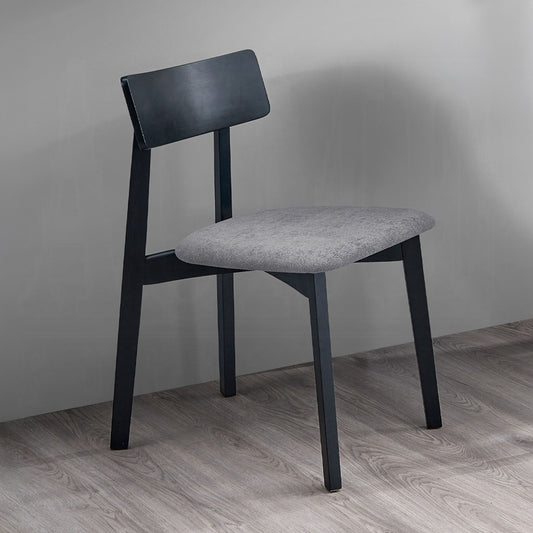 Vetra Dining Chairs – 2 Black Wood Chairs with Upholstered Seats, Contemporary Style