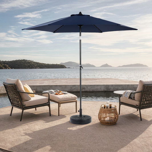 Haven Umbrella – 9ft Navy Patio Shade with Tilt Crank and 6 Ribs