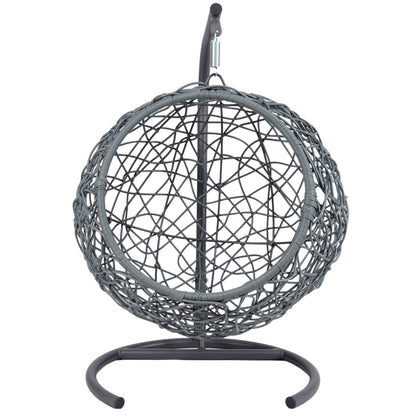 Nuvio Cat Swing Lounge – Green Hanging Egg Bed with Rattan Look, Stand & Cushion - JUSTLIVE NESTJUSTLIVE NEST
