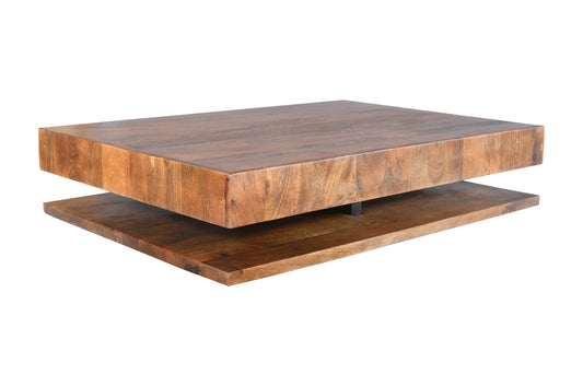 Kova Coffee Table – LowProfile Solid Wood Base with Streamlined Form