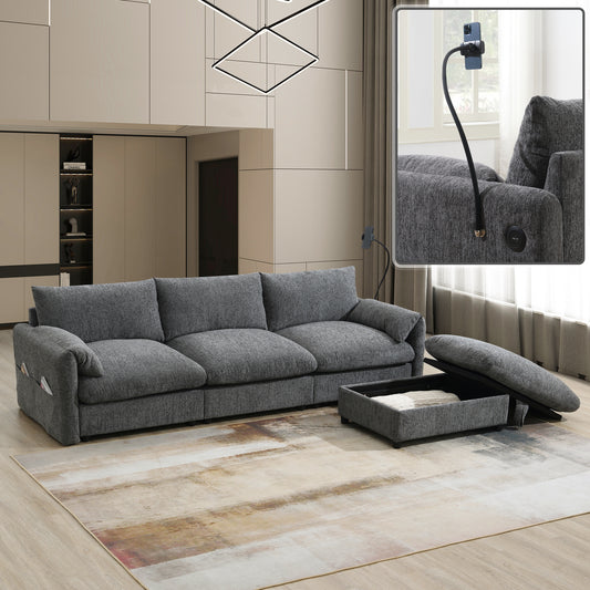 4-Seat Smart Lounge – Plush Comfort Sofa with Storage Hub & Built-In Features