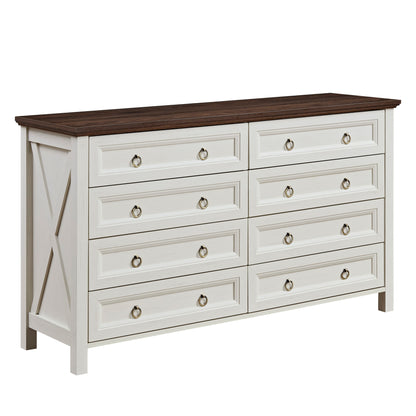 Alderly Grand Tall – 8-Drawer Vertical Rustic Chest for Bedroom or Shared Closet Space
