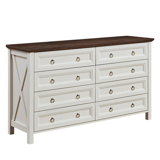 Alderly Grand Tall – 8-Drawer Vertical Rustic Chest for Bedroom or Shared Closet Space
