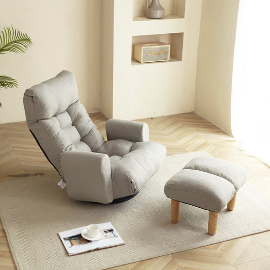 Avrix Game Lounge – 360° Rotating Recliner Chair with Adjustable Head & Waist Support