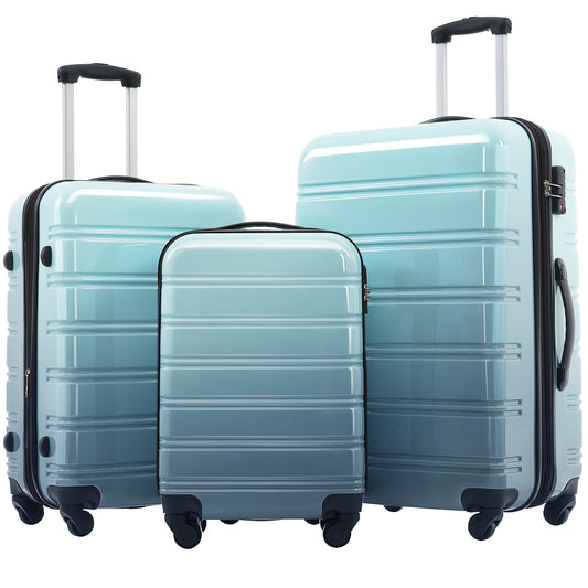 Jetera 3 - Piece Gradient Luggage Set – Expandable Hardshell Suitcases in Blue Fade with Spinner Wheels & TSA Lock (20/24/28") - JUSTLIVE NESTJUSTLIVE NEST