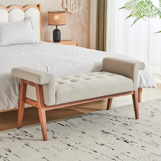 Belvara Ottoman – Sandlinen Tuft, ClassicNest Silhouette