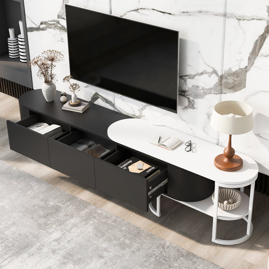 Uvalo Extend Console – 67.7"–76.4" Adjustable TV Cabinet with 3 Drawers