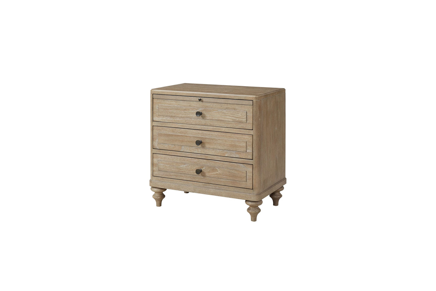 Tavrin Trio Chest – Sand-Finish 3-Drawer Nightstand with Smooth Framing