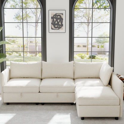JUSTLIVE NEST® Relyno Modular Sofa System – Convertible Fabric Sectional with Storage & Sleeper Function, Mix-and-Match Combinations