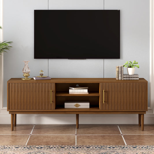 Mirodra Stripe Console – Sliding Door Design with Vertical Panels