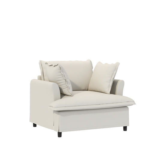 37' Oversized Lounge Chair – Plush Modular Seat with Accent Cushion