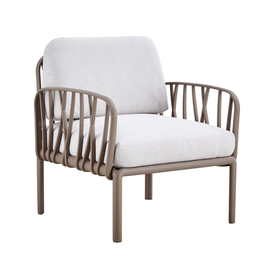 Tervia Outdoor Solo Armchairs – Plastic Frame with Soft Cushions, Weather-Ready (Set of 2)