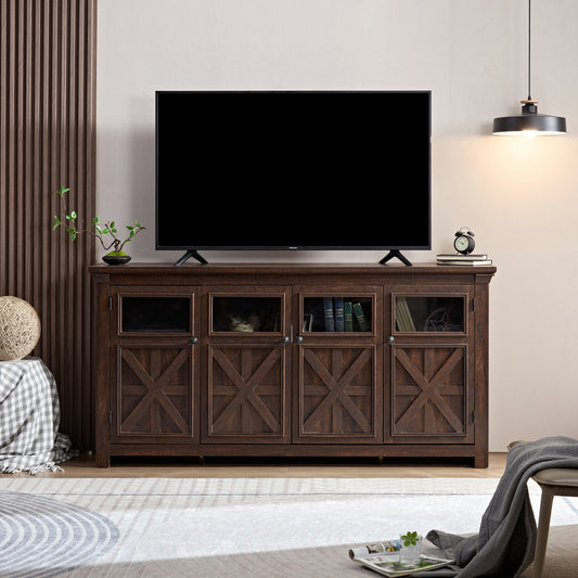 Farmessa XL Sideboard – Espresso 4-Door Coffee Bar Cabinet with Adjustable Shelf (68")