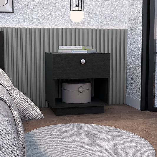 Parvien Nightstand – 1 Drawer with Open Shelf Base (Paris Style)
