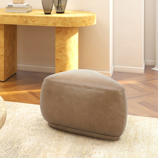 Trivona Ottoman – Tuscana Leather, PebbleForm Silhouette