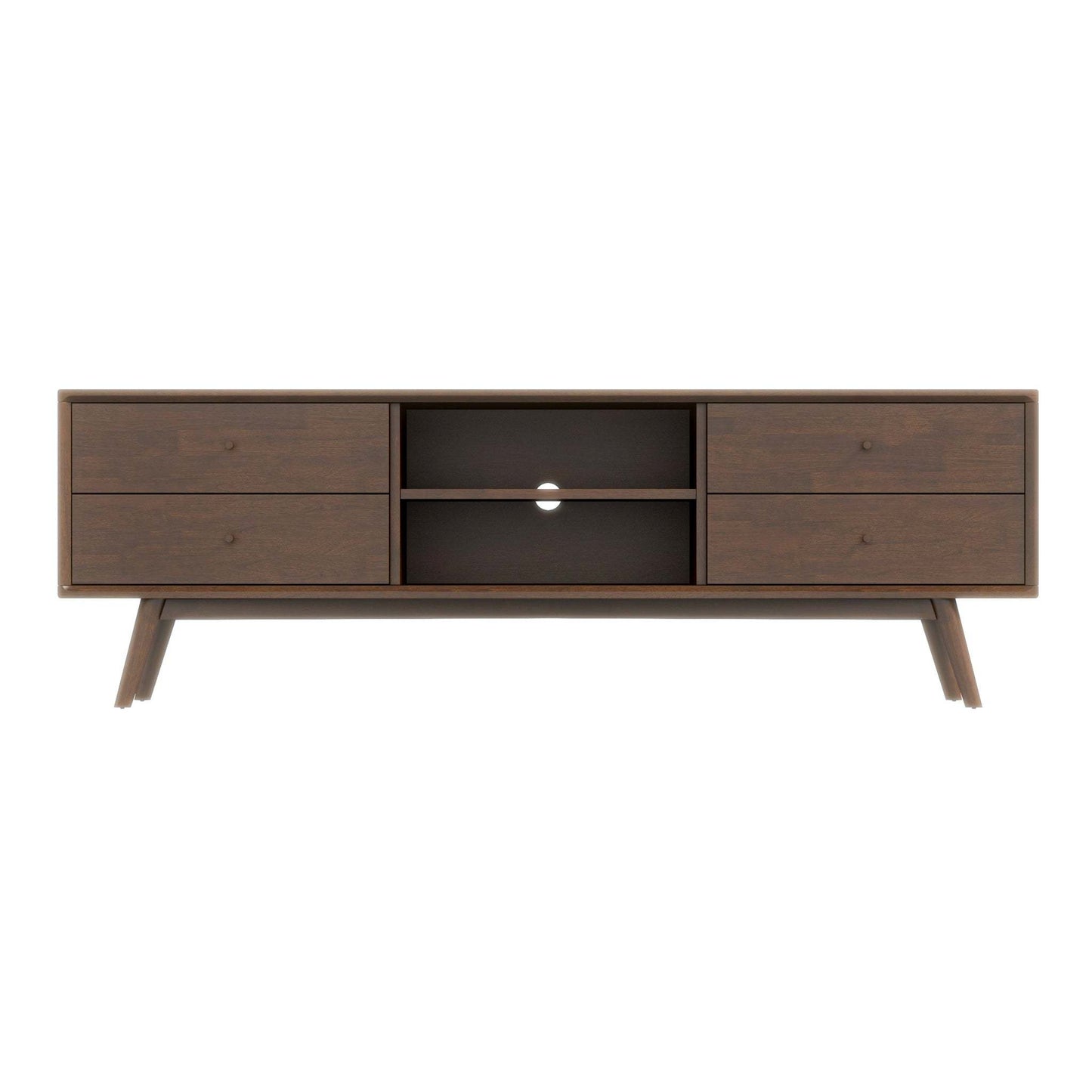 Carivon Tall Console – Walnut Mid-Century TV Stand with Chest Organizer Style
