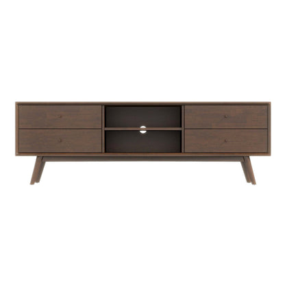 Carivon Tall Console – Walnut Mid-Century TV Stand with Chest Organizer Style