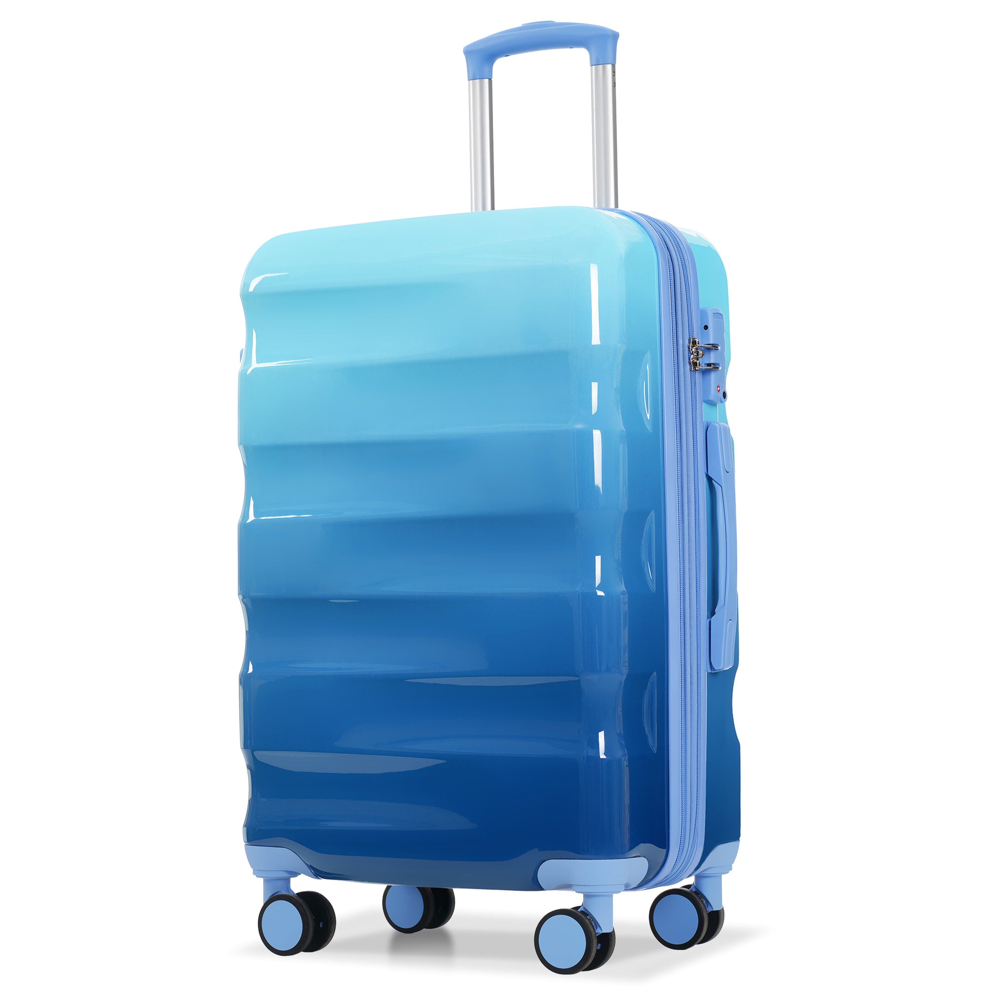 Jetera 3 - Piece Glossy Luggage Set – Vibrant PC+ABS Hardshell Suitcases with Spinner Wheels & TSA Lock (20/24/28") - JUSTLIVE NESTJUSTLIVE NEST