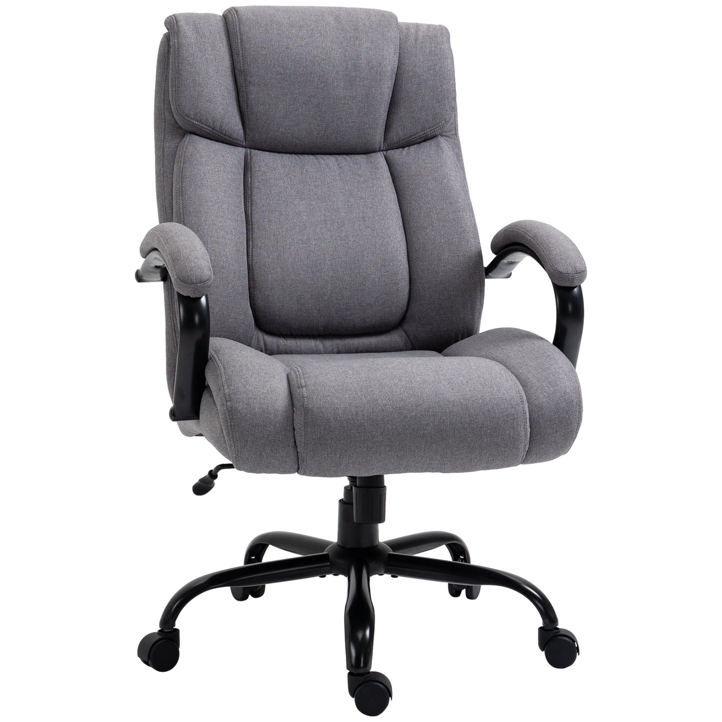 Fortis 484XL Chair – Light Gray Linen Big & Tall Office Chair, 484lb Capacity