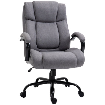 Fortis 484XL Chair – Light Gray Linen Big & Tall Office Chair, 484lb Capacity