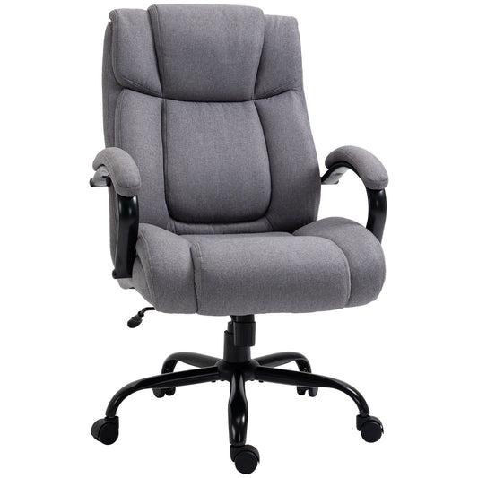 Fortis 484XL Chair – Light Gray Linen Big & Tall Office Chair, 484lb Capacity