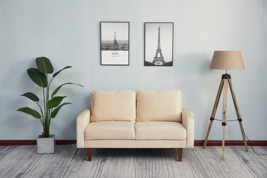 Monaco Beige Haven – Contemporary Upholstered Loveseat with Relaxed Luxury