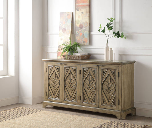 Orana Console – Oak Finish Accent Cabinet with Classic Silhouette