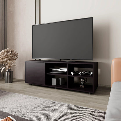 Citronix Compact Console – Wengue Finish with Door & Open Storage